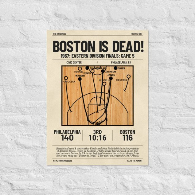 Greatest Philadelphia Sixers Plays Poster: Boston is dead! (1967)