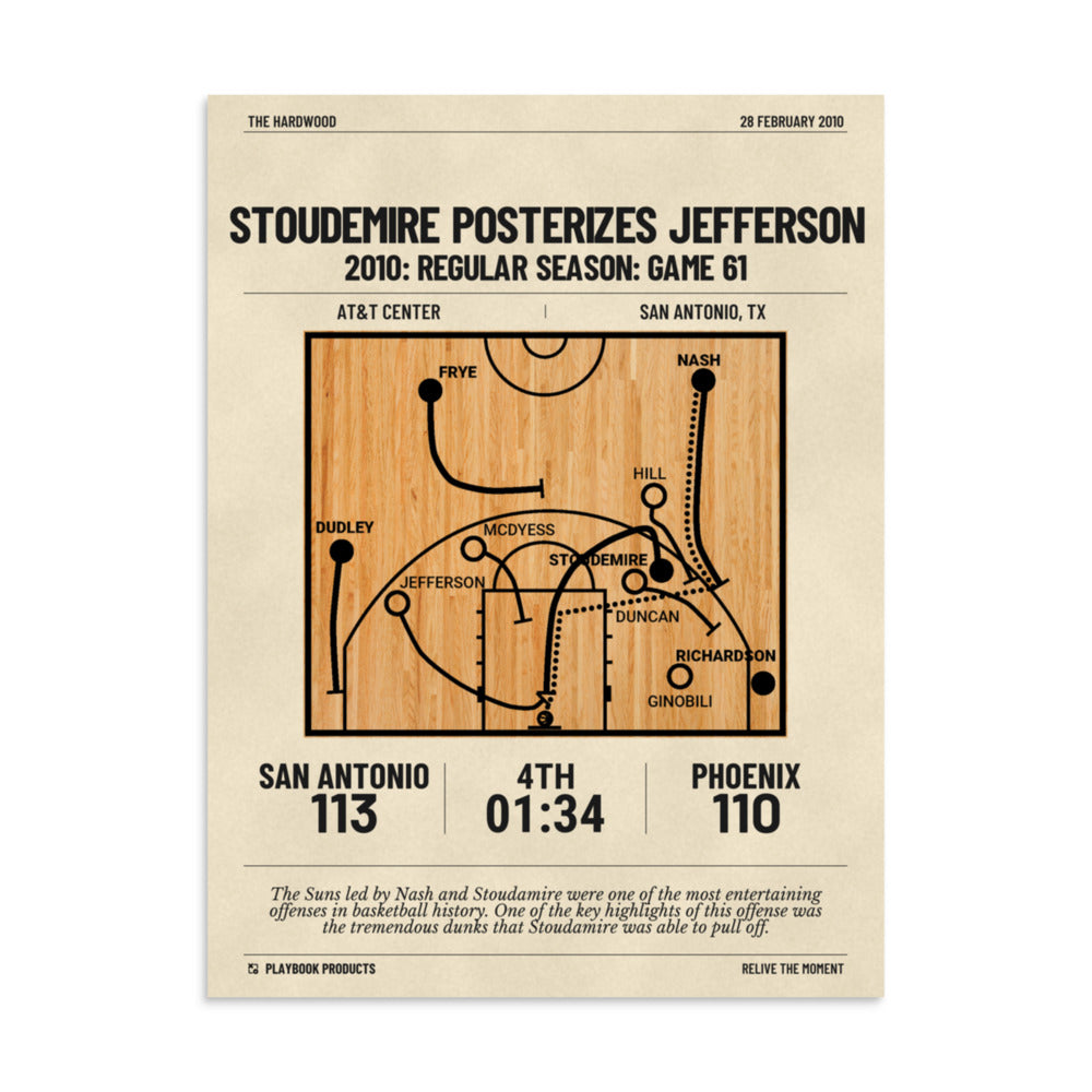Greatest Phoenix Suns Plays Poster: Stoudemire posterizes Jefferson (2010)