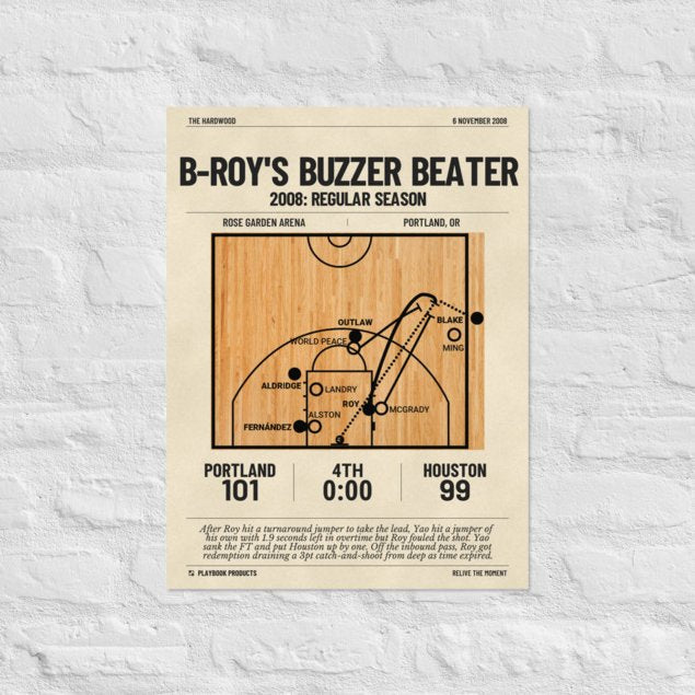 Greatest Portland Trail Blazers Plays Poster: B-Roy's buzzer beater (2008)