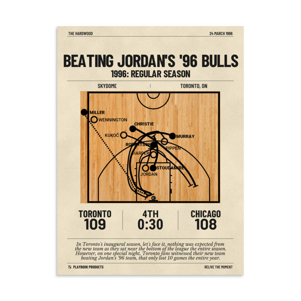 Greatest Toronto Raptors Plays Poster: Beating Jordan's '96 Bulls (1996)
