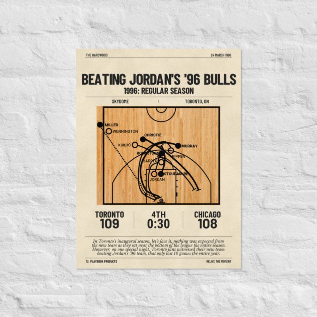 Greatest Toronto Raptors Plays Poster: Beating Jordan's '96 Bulls (1996)