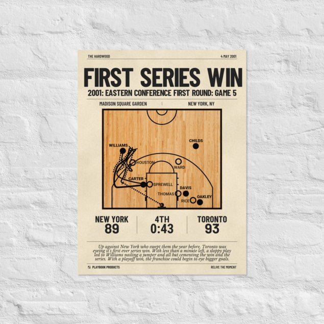 Greatest Toronto Raptors Plays Poster: First Series Win (2001)