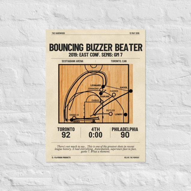 Greatest Toronto Raptors Plays Poster: Bouncing Buzzer Beater (2019)