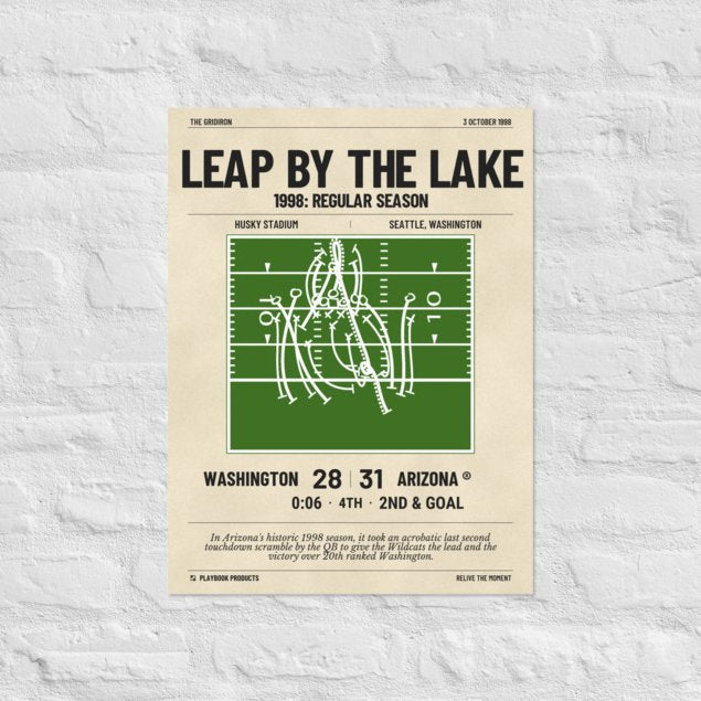 Greatest Arizona Football Plays Poster: Leap by the lake (1998)