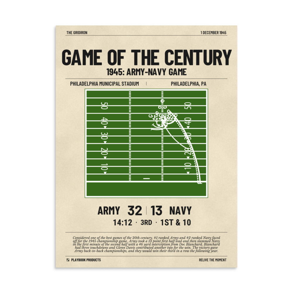 Greatest Army Football Plays Poster: Game of the Century (1945)