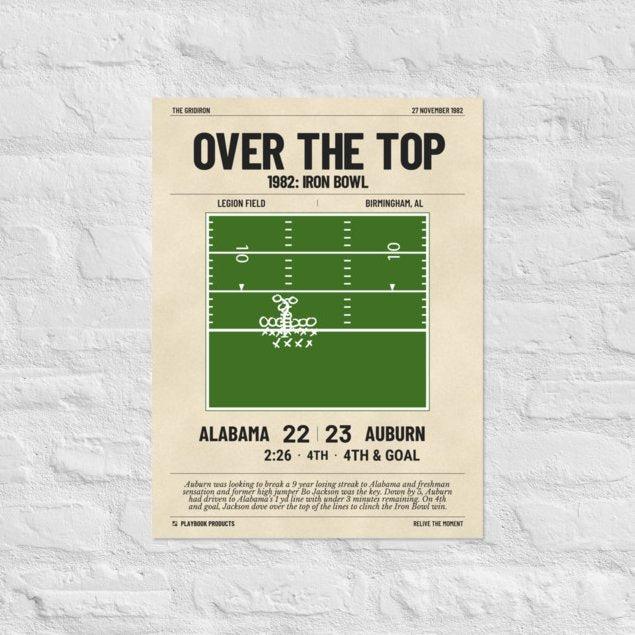 Greatest Auburn Football Plays Poster: Over the Top (1982)