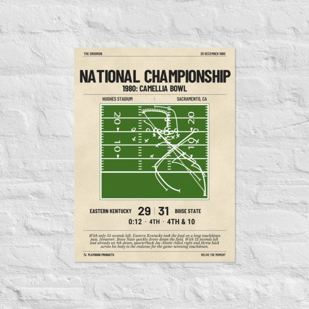 Greatest Boise State Football Plays Poster: National Championship (1980)