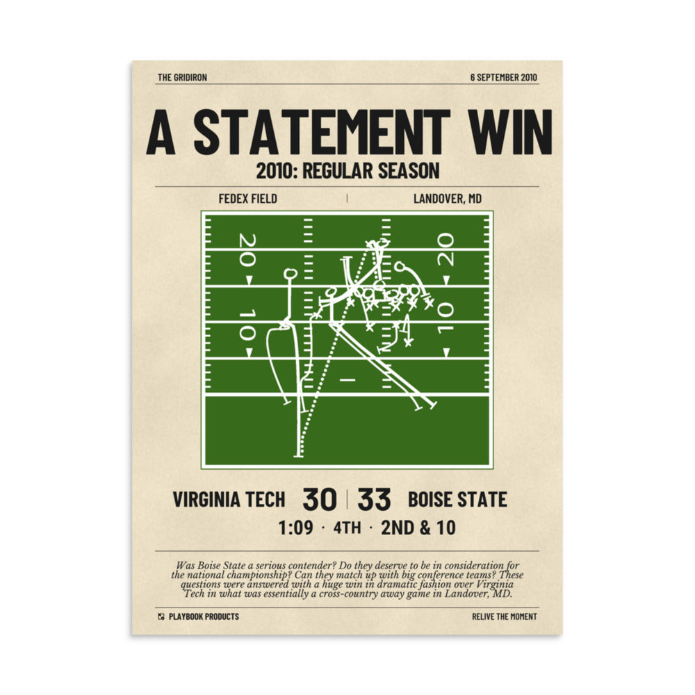 Greatest Boise State Football Plays Poster: A statement win (2010)