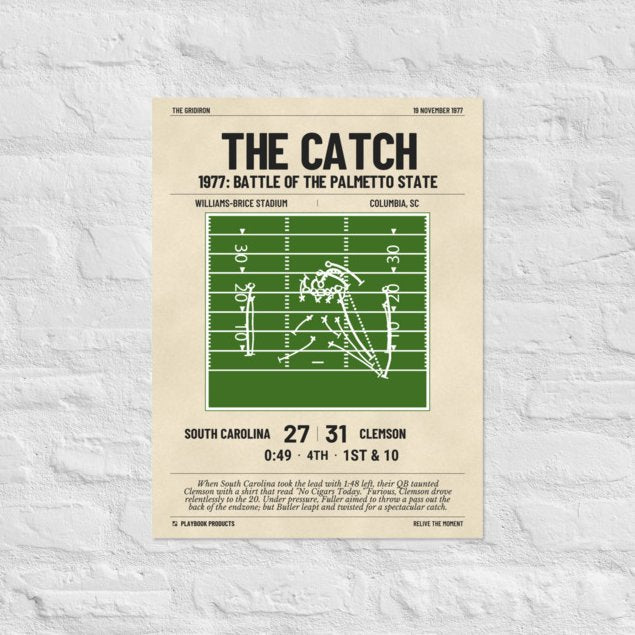 Greatest Clemson Football Plays Poster: The Catch (1977)