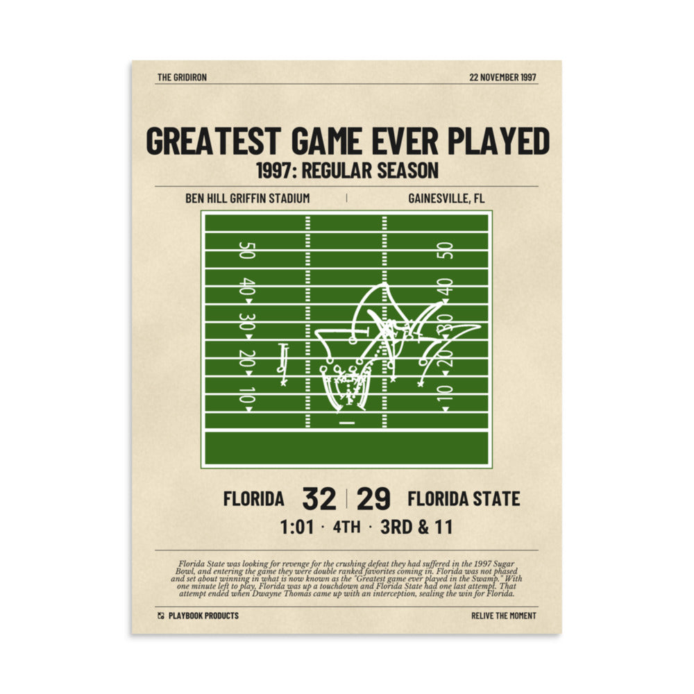 Greatest Florida Football Plays Poster: Greatest Game Ever Played (1997)