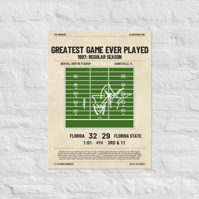 Greatest Florida Football Plays Poster: Greatest Game Ever Played (1997)