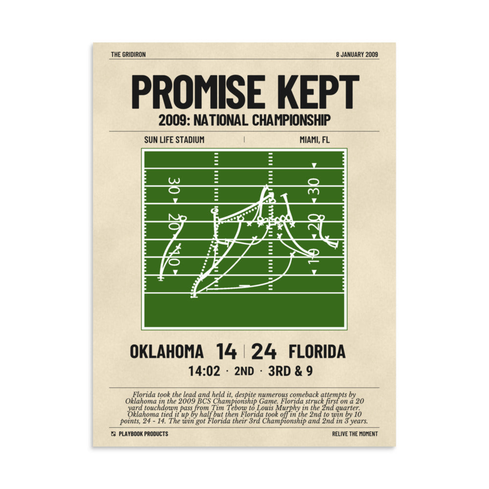 Greatest Florida Football Plays Poster: Promise kept (2009)