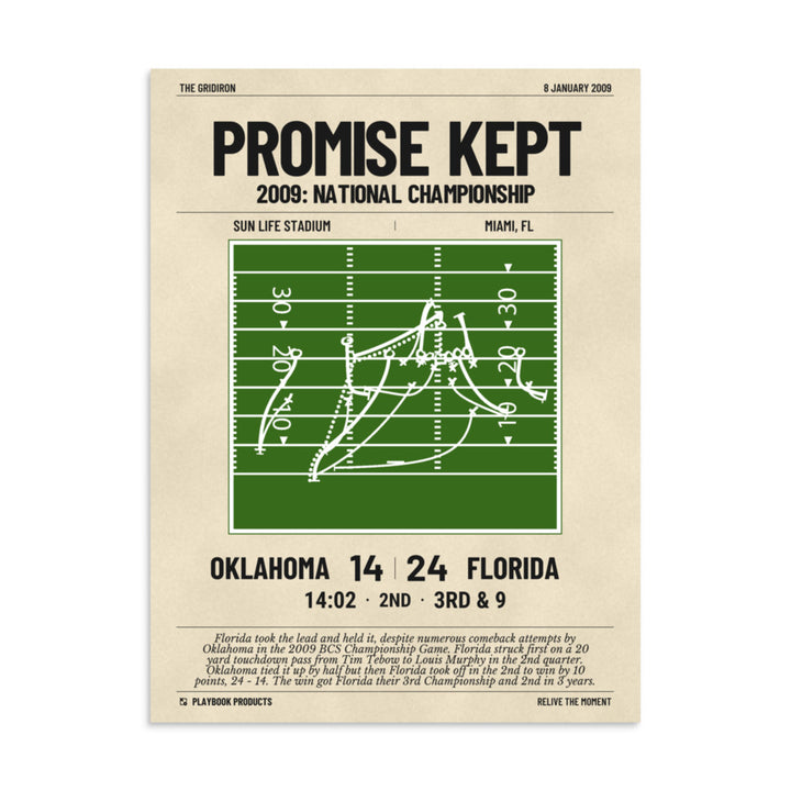 Greatest Florida Football Plays Poster: Promise kept (2009)