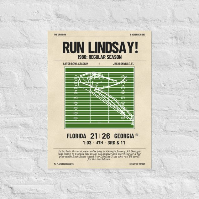 Greatest Georgia Football Plays Poster: Run Lindsay! (1980)