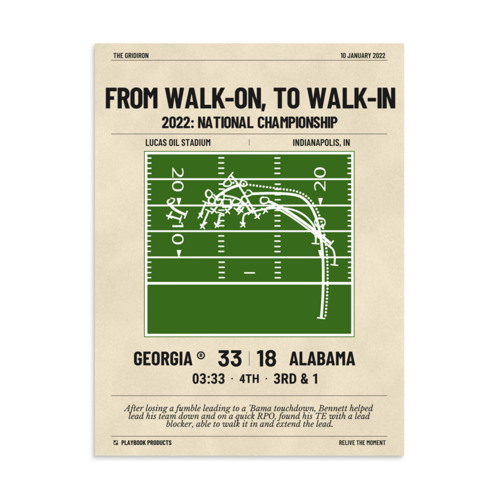 Greatest Georgia Football Plays Poster: From walk-on, to walk-in (2022)