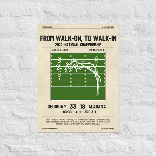 Greatest Georgia Football Plays Poster: From walk-on, to walk-in (2022)