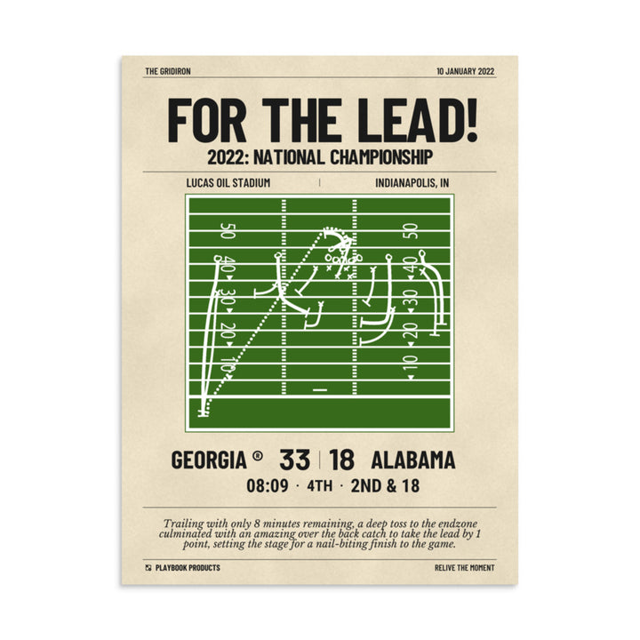 Greatest Georgia Football Plays Poster: For the lead! (2022)
