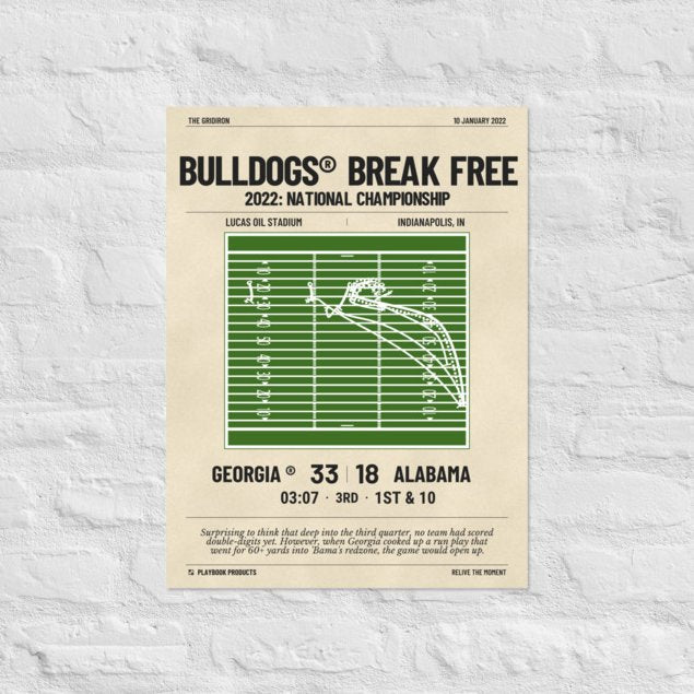 Greatest Georgia Football Plays Poster: Bulldogs® break free (2022)