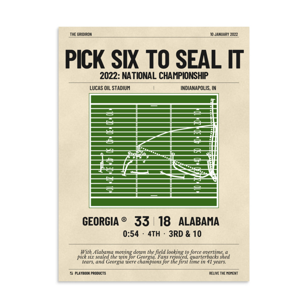 Greatest Georgia Football Plays Poster: Pick six to seal it (2022)