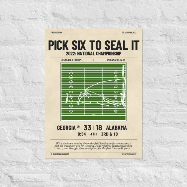 Greatest Georgia Football Plays Poster: Pick six to seal it (2022)