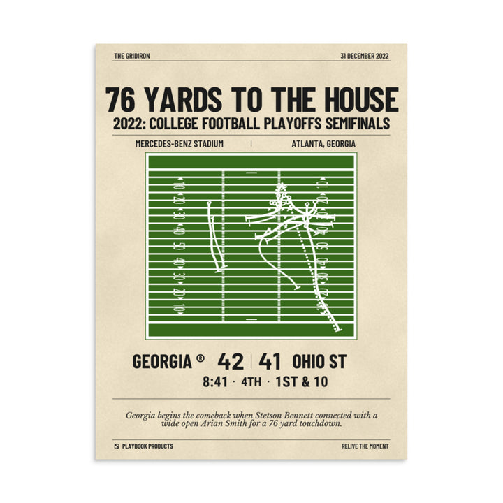 Greatest Georgia Football Plays Poster: 76 yards to the house (2022)