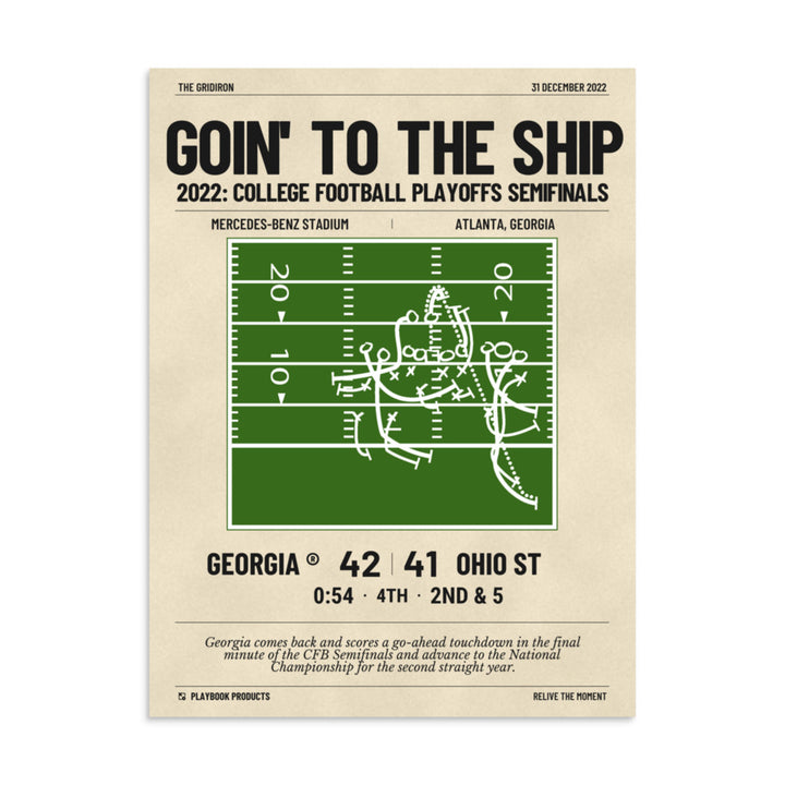 Greatest Georgia Football Plays Poster: Goin' to the ship (2022)
