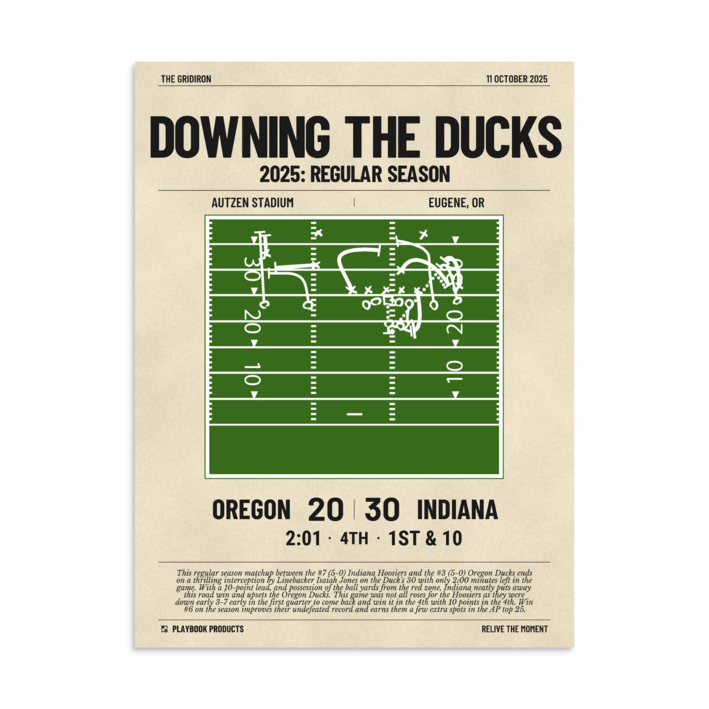 Greatest Indiana Football Plays Poster: Downing The Ducks (2025)