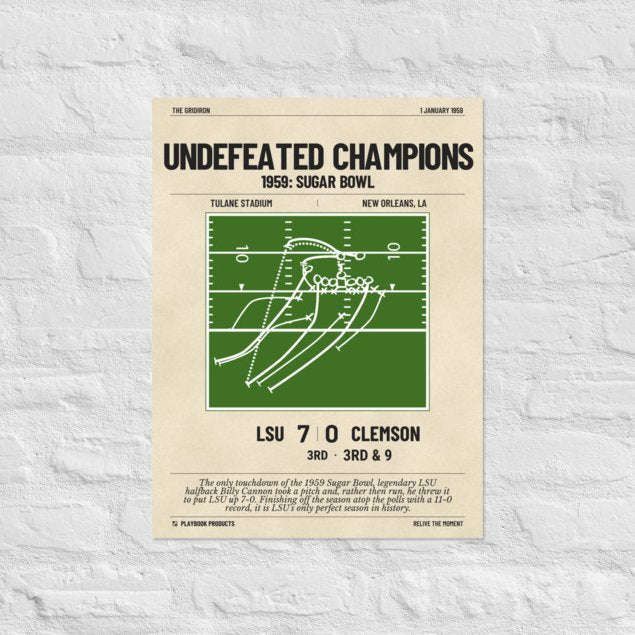 Greatest LSU Football Plays Poster: Undefeated Champions (1959)