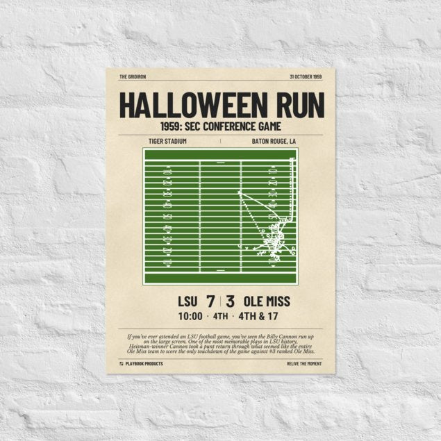 Greatest LSU Football Plays Poster: Halloween run (1959)
