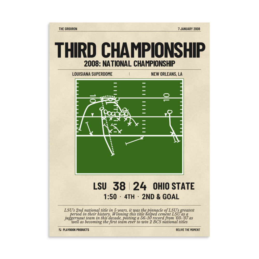 Greatest LSU Football Plays Poster: Third championship (2008)