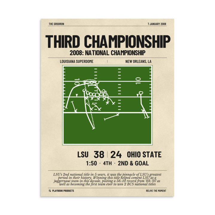 Greatest LSU Football Plays Poster: Third championship (2008)