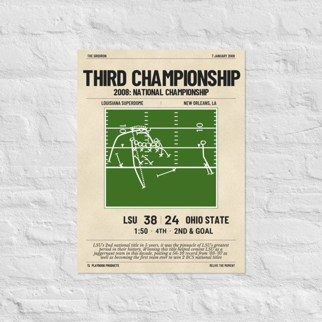 Greatest LSU Football Plays Poster: Third championship (2008)