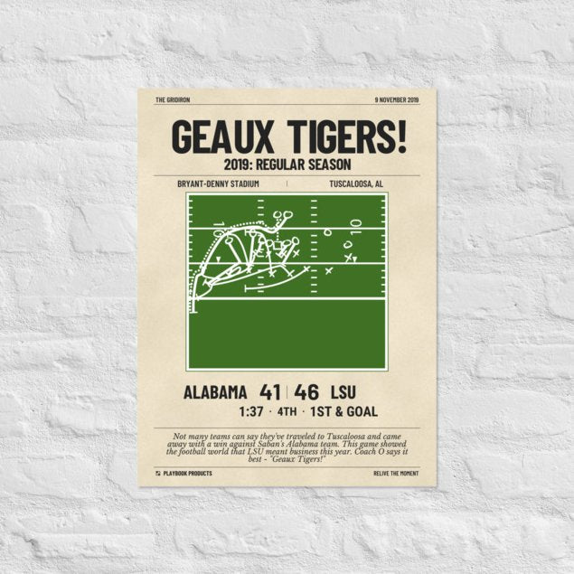 Greatest LSU Football Plays Poster: Geaux Tigers! (2019)