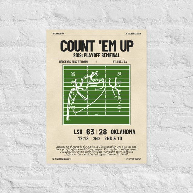 Greatest LSU Football Plays Poster: Count 'em up (2019)