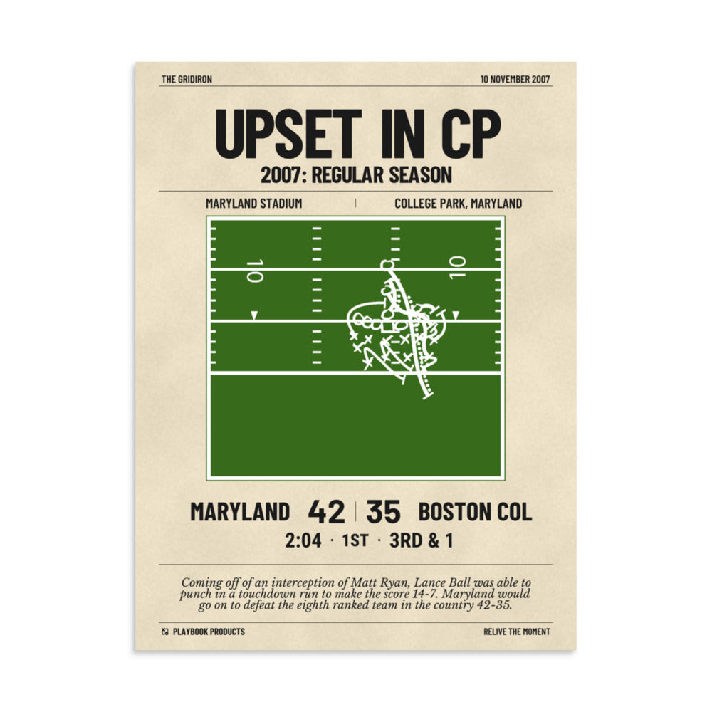 Greatest Maryland Football Plays Poster: Upset in CP (2007)