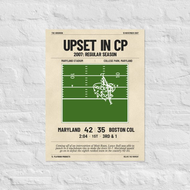 Greatest Maryland Football Plays Poster: Upset in CP (2007)
