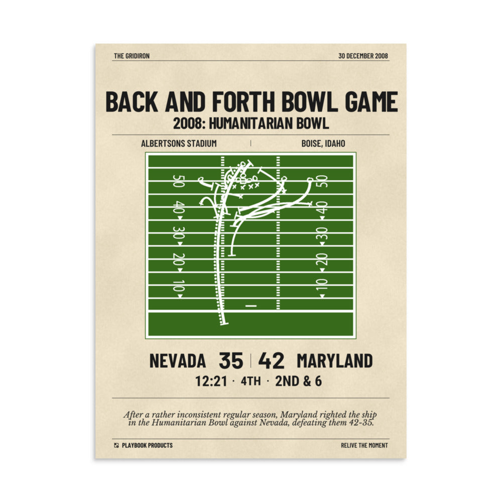 Greatest Maryland Football Plays Poster: Back and forth bowl game (2008)