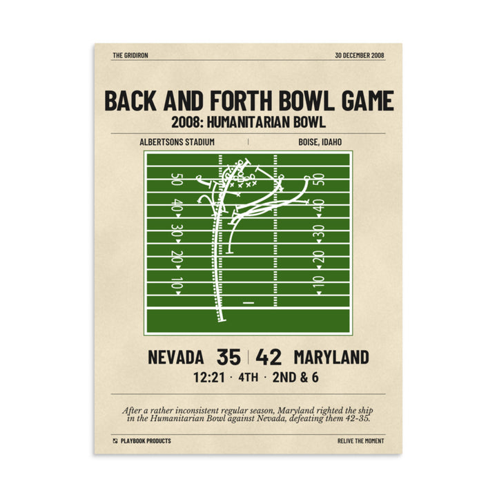 Greatest Maryland Football Plays Poster: Back and forth bowl game (2008)