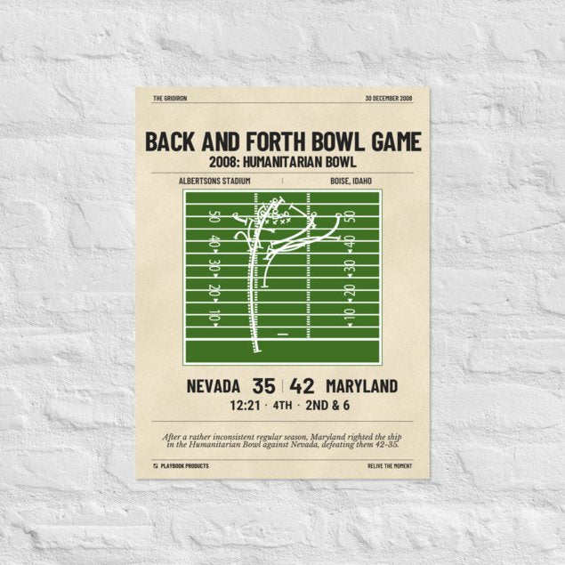 Greatest Maryland Football Plays Poster: Back and forth bowl game (2008)