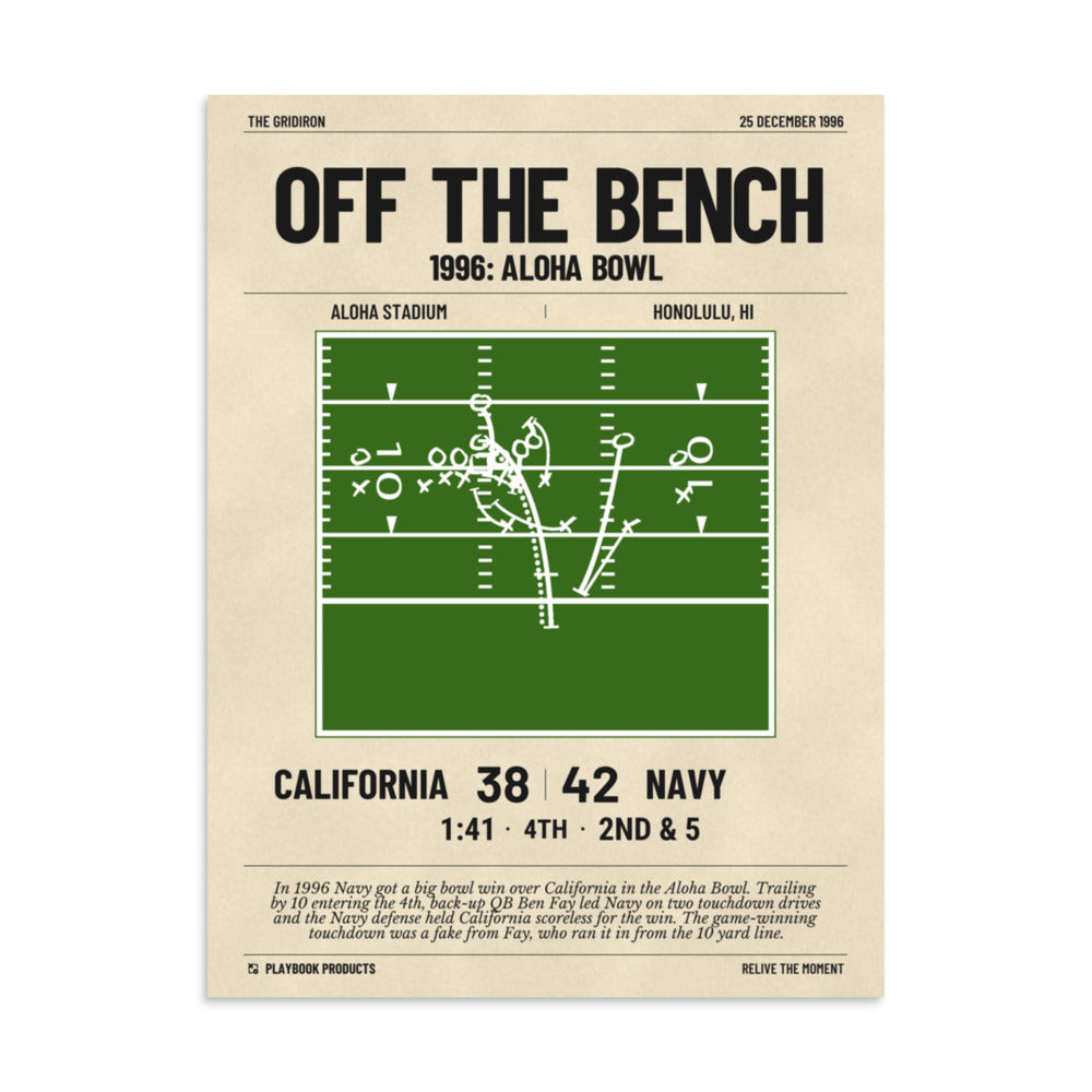 Greatest Navy Football Plays Poster: Off the bench (1996)