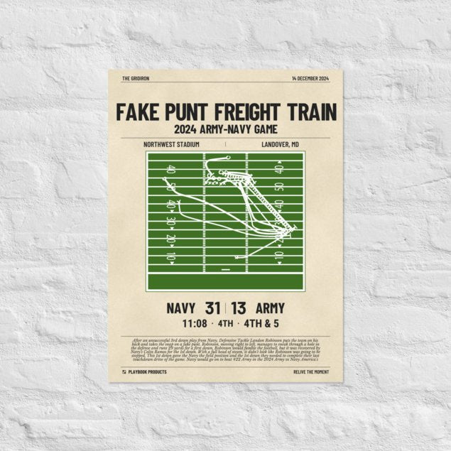 Greatest Navy Football Plays Poster: Fake Punt Freight Train (2024)