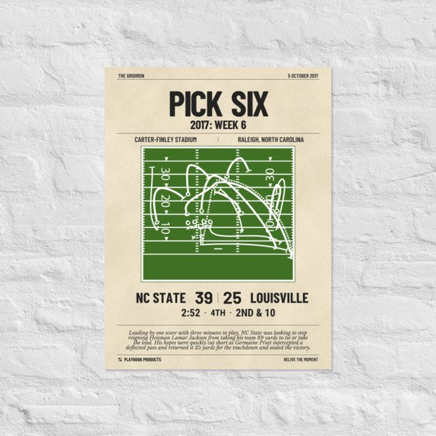 Greatest NC State Football Plays Poster: Pick Six (2017)