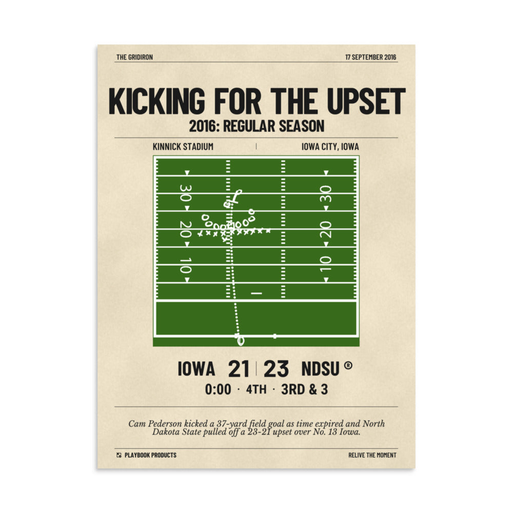 Greatest North Dakota State Football Plays Poster: Kicking for the upset (2016)