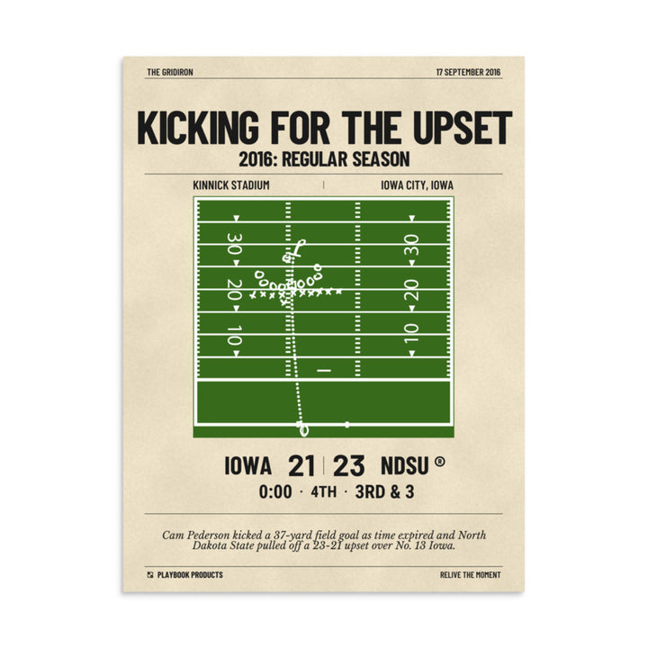 Greatest North Dakota State Football Plays Poster: Kicking for the upset (2016)