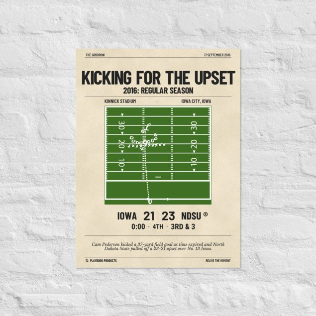 Greatest North Dakota State Football Plays Poster: Kicking for the upset (2016)