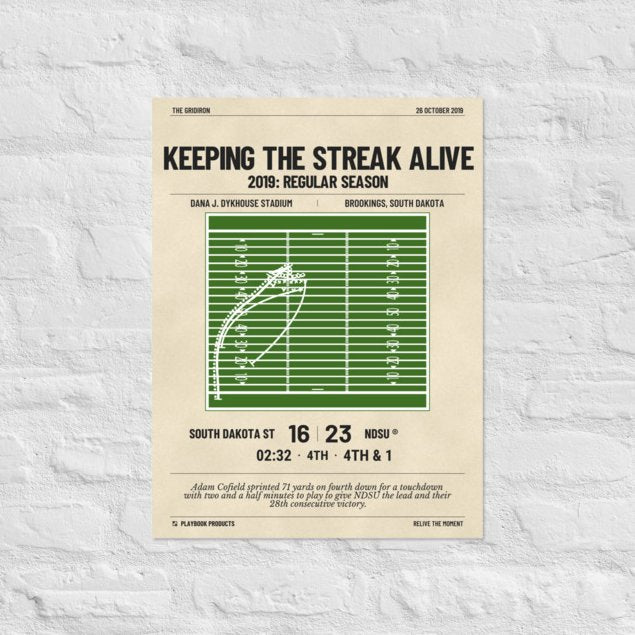 Greatest North Dakota State Football Plays Poster: Keeping the streak alive (2019)