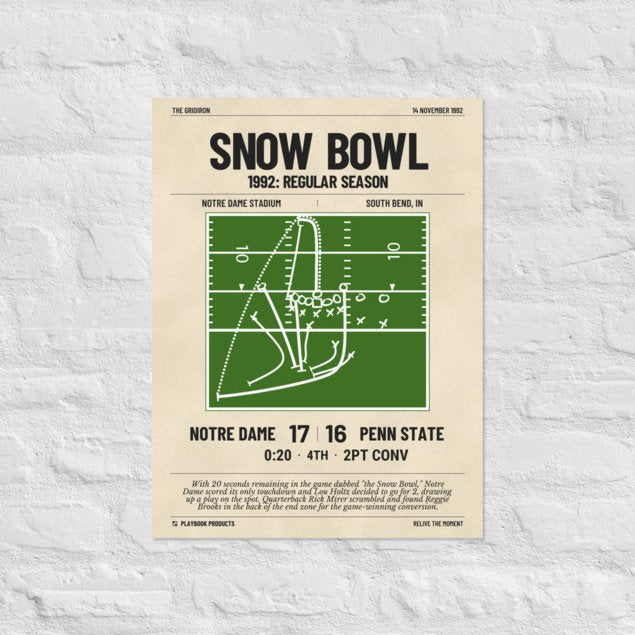 Greatest Notre Dame Football Plays Poster: Snow Bowl (1992)