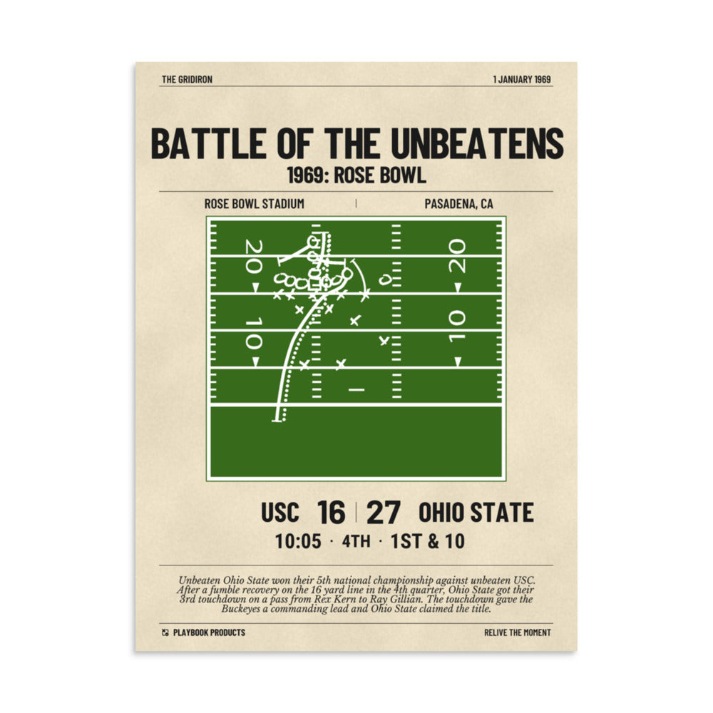 Greatest Ohio State Football Plays Poster: Battle of the Unbeatens (1969)