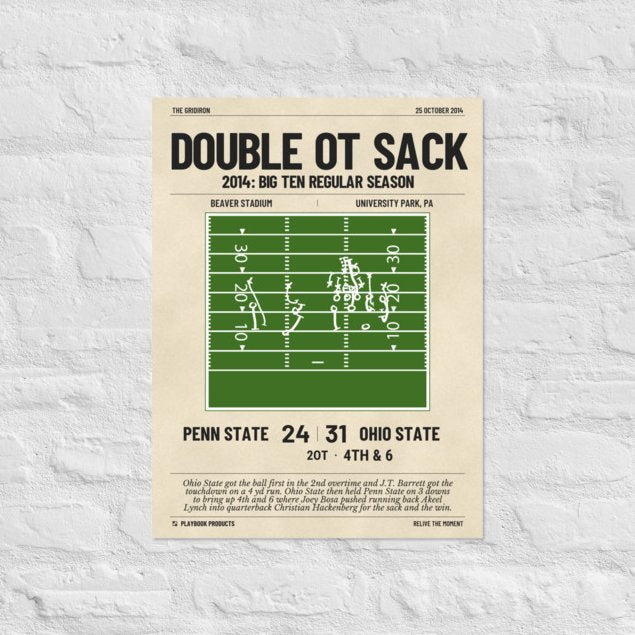Greatest Ohio State Football Plays Poster: Double OT Sack (2014)