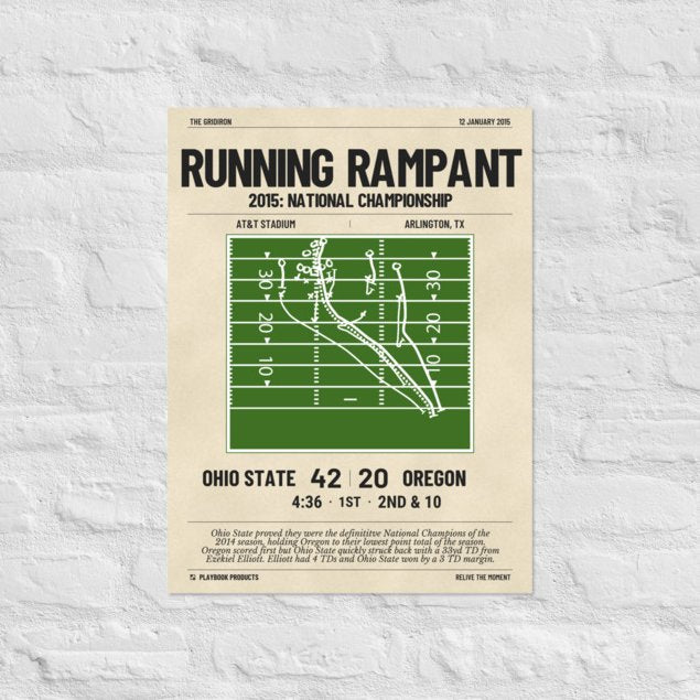 Greatest Ohio State Football Plays Poster: Running Rampant (2015)